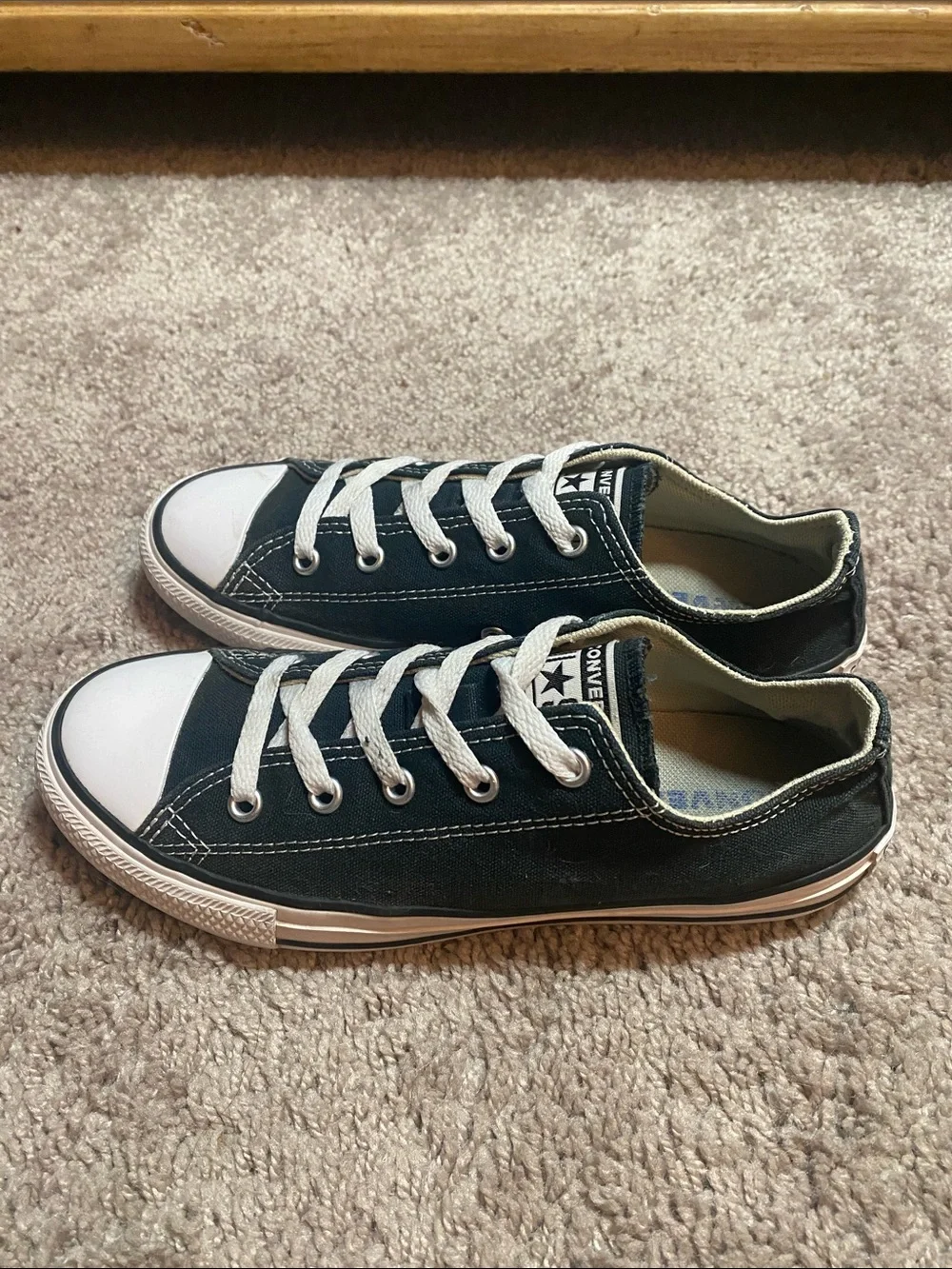 Converse All Star Chuck TaylorLow Top Canvas Sneakers - Black with White Accents